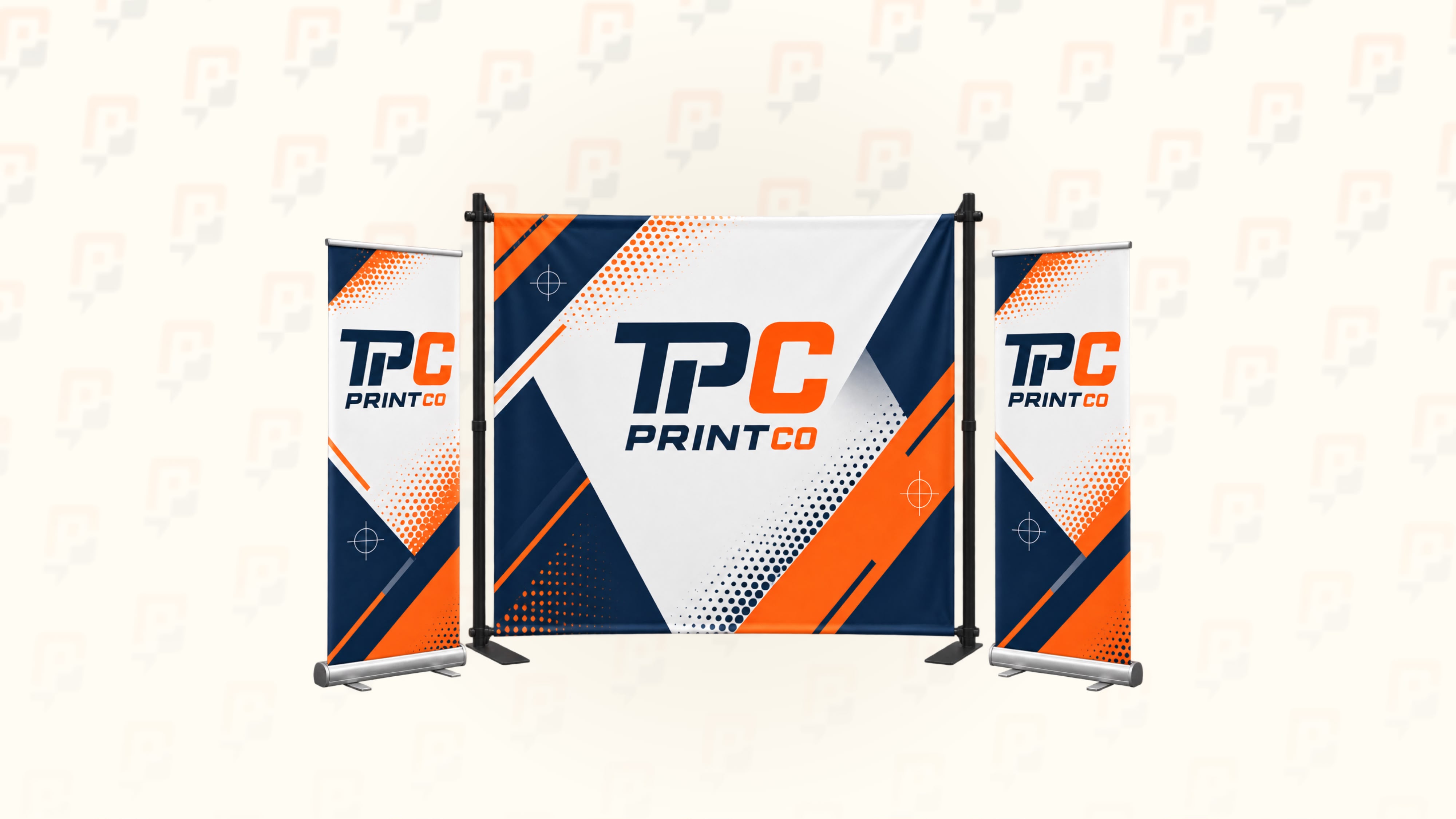 Diseño de backdrop y banners para exhibiciones de The Print Co.