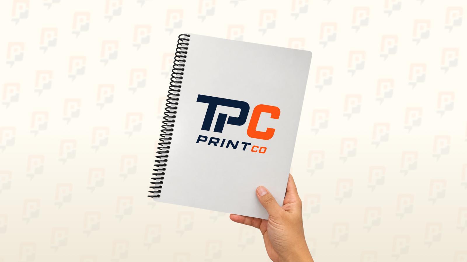 Libreta espiral con el logo de The Print Co.