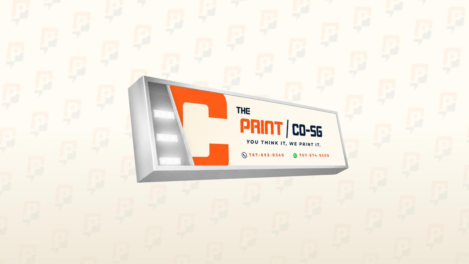 Diseño de rótulo exterior de The Print Co.