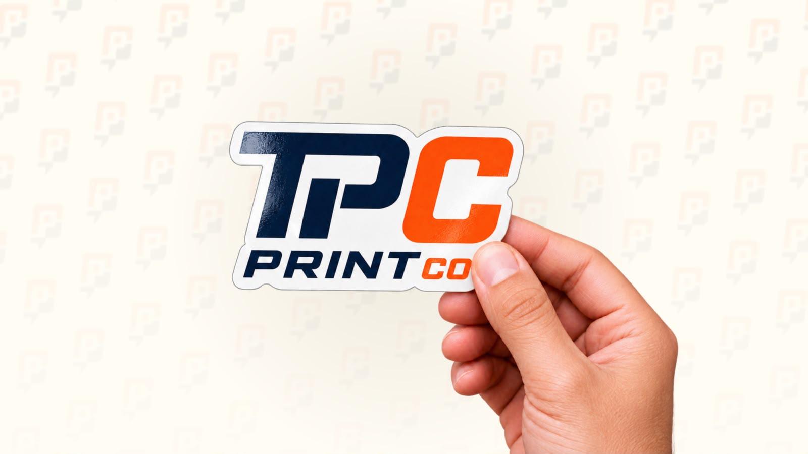 Sticker troquelado con el logo de The Print Co.